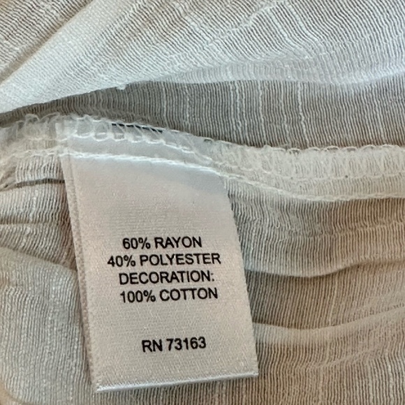 Spense Womens Peasant Boho Flowy Lightweight Blouse Bell Sleeves White Large - Picture 7 of 9